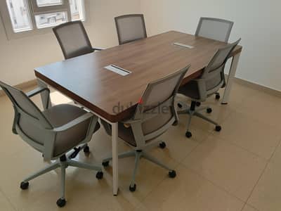 Title: Modern Conference Table with 6 Office Chairs for Sale – OMR 245
