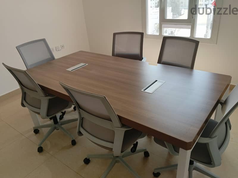 Title: Modern Conference Table with 6 Office Chairs for Sale – OMR 245 1