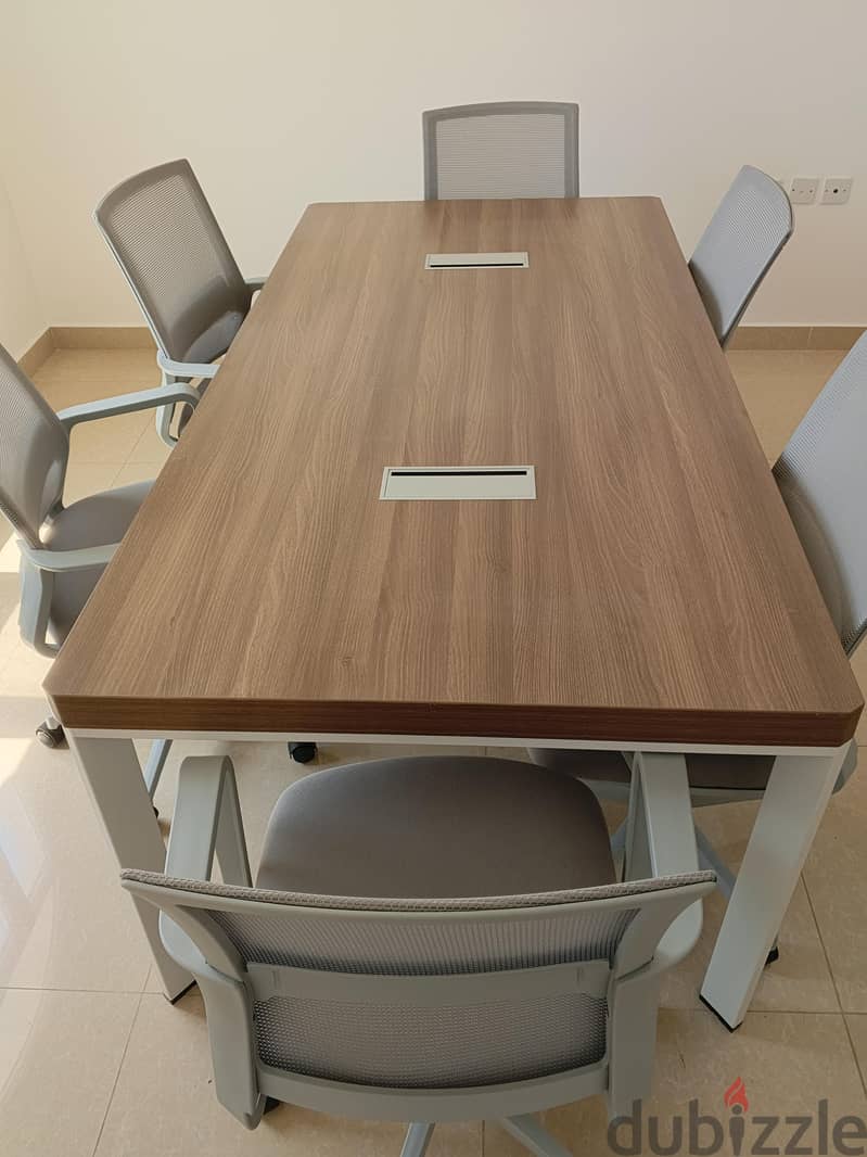 Title: Modern Conference Table with 6 Office Chairs for Sale – OMR 245 2