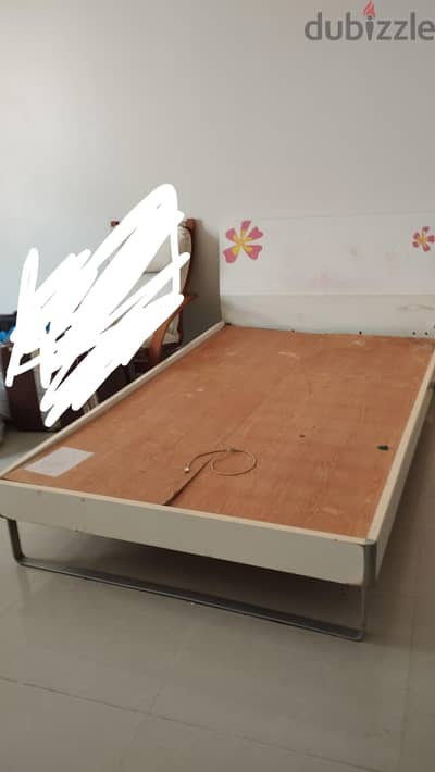 double bed and single bed without mattress