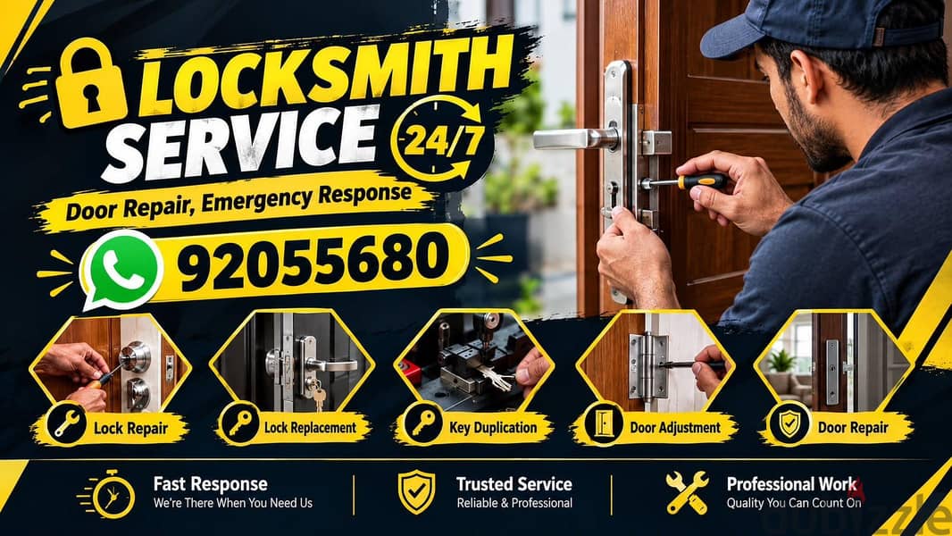 lock door open/door repair/electric lock fix/locksmith/carpenter/ 1