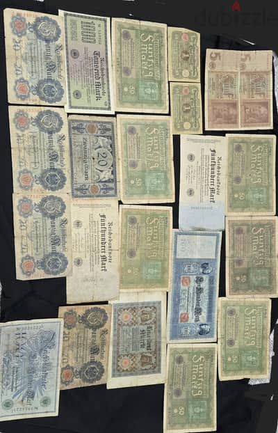 Germany world war 1 and 2 banknotes