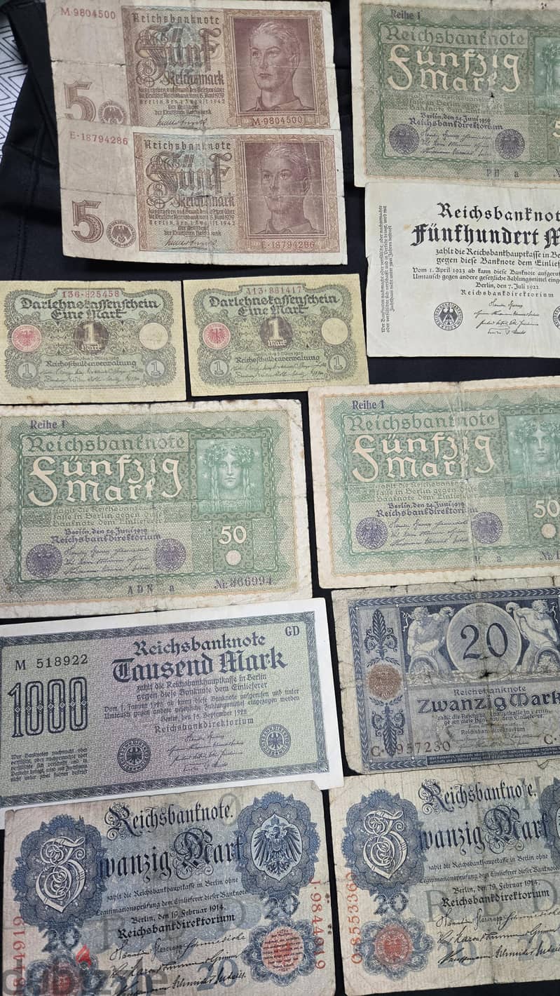 Germany world war 1 and 2 banknotes 1