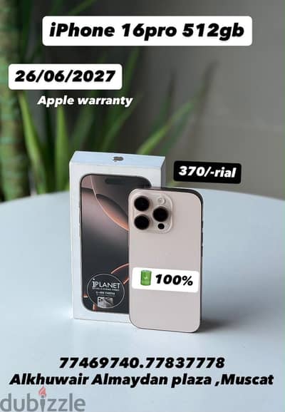 iPhone 16 Pro 512GB battery 100% amazing condition best price also