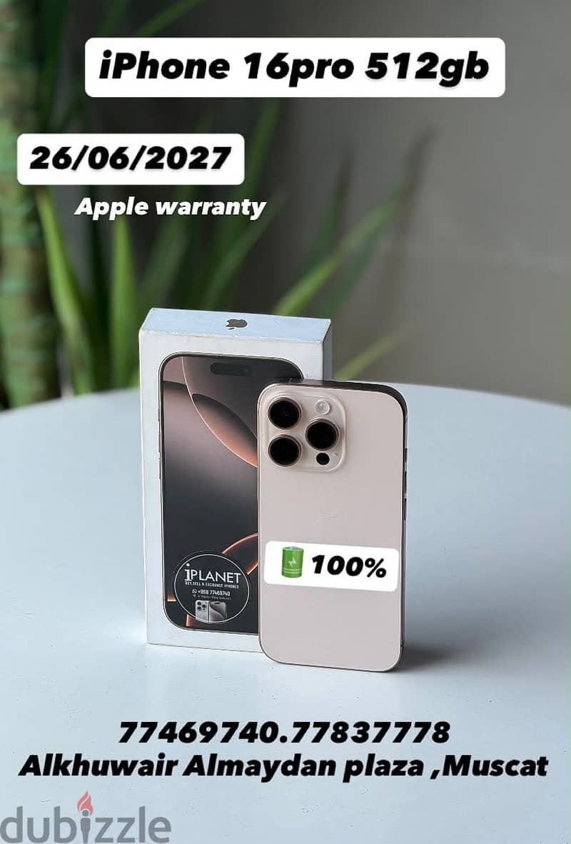 iPhone 16 Pro 512GB battery 100% amazing condition best price also 1
