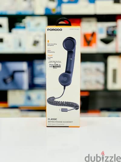 Brand New Porodo retro handset in Oman | Noise Cancelling | Call: 94333521