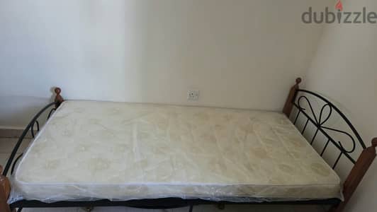 Single, metal steel frame with single bed 90 x190 cm