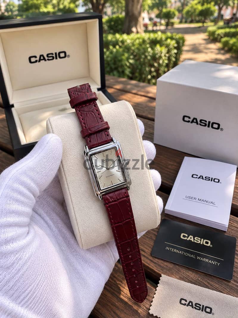 casio leather ladies watch collections 1