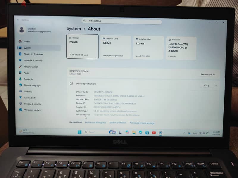 Dell Latitude 7480  8/256 4