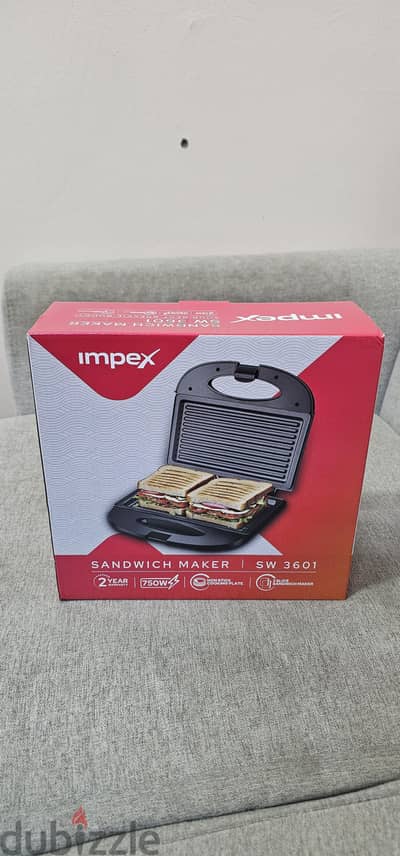 Impex sandwich maker brand new box piece