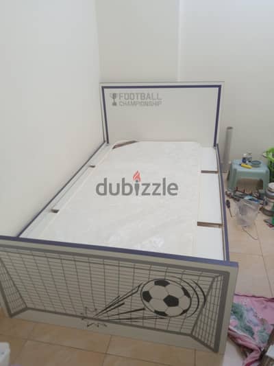 Single Bed With Mattress 2Side Table & Iron Stand Good Condition
