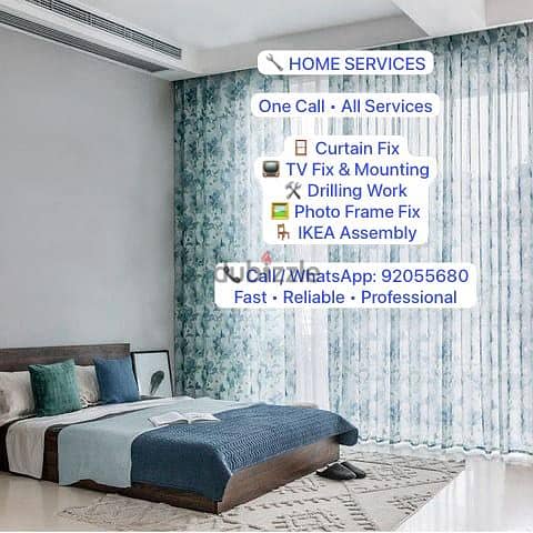 curtain/TV/photo fix in wall/IKEA fix,carpenter work/drilling work/etc 2