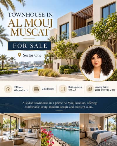  **2-Bedroom Townhouse for Sale | Al Mouj Muscat – Sector One**