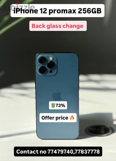 iPhone 12 Pro Max 128GB back glasses change only offer price