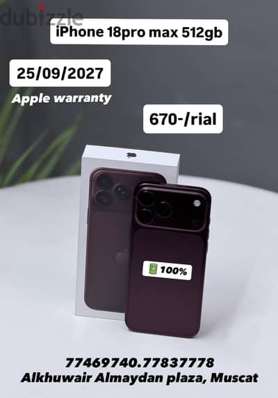 iPhone 18 Pro Max 512GB battery 100% 2 week used only