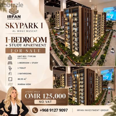 1-Bedroom + Study Apartment for Sale | SkyPark 1, Al Mouj Muscat