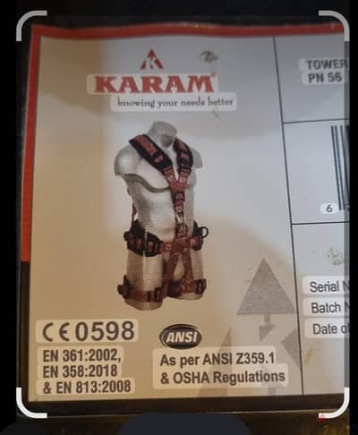 حزام امان كامل الجسم ماركة KARAM . pn الحماية الفردية المخصصة للعمل على