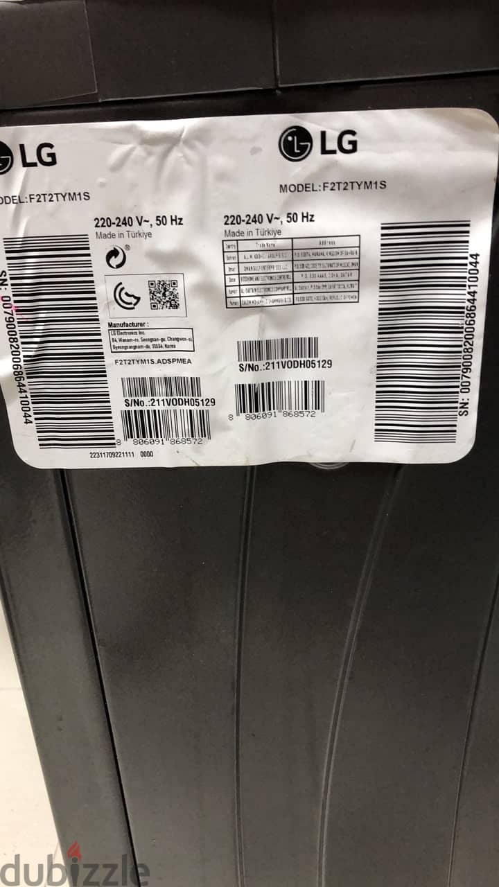 LG washing machine 8kg 3