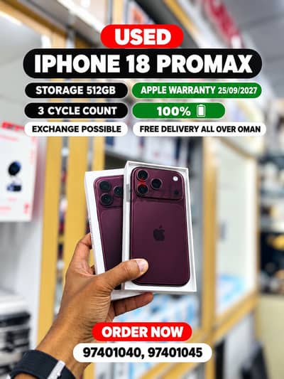 Apple - iPhone 18 Pro Max 512GB 10days used 100% Battery