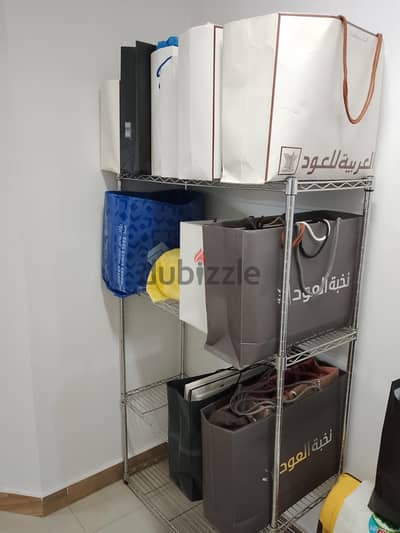 stanless steel metal shelves  4 slelves big ones and wides