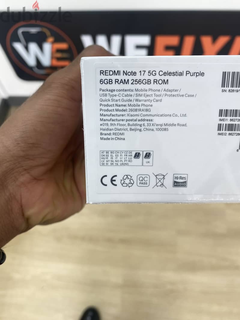 Xiaomi Redmi Note 17 5G, 7700mAh. 6.99 Amoled display 4