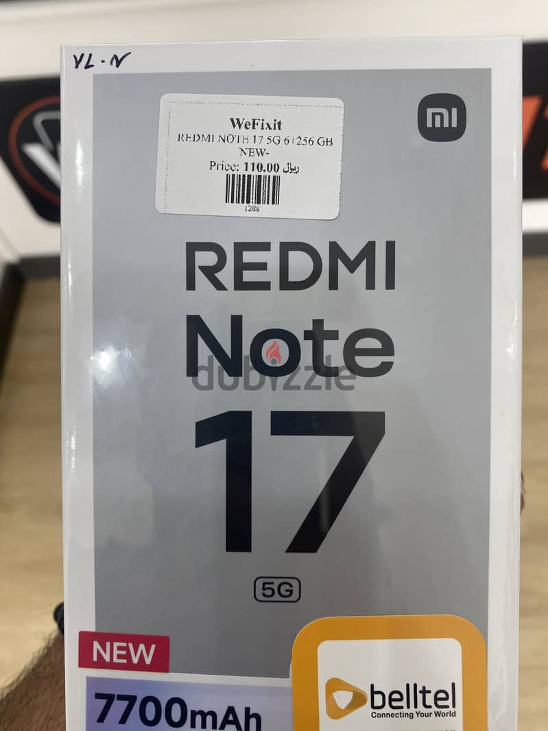 Xiaomi Redmi Note 17 5G, 7700mAh. 6.99 Amoled display 6
