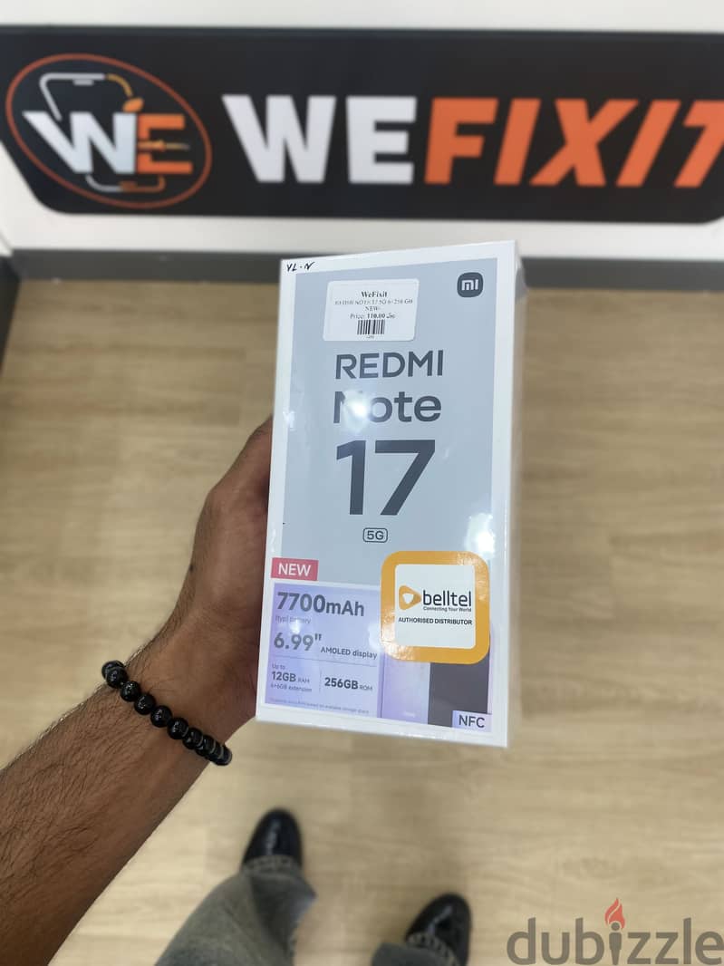 Xiaomi Redmi Note 17 5G, 7700mAh. 6.99 Amoled display 10