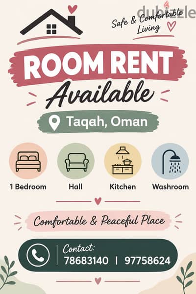 Room for rent in taqah