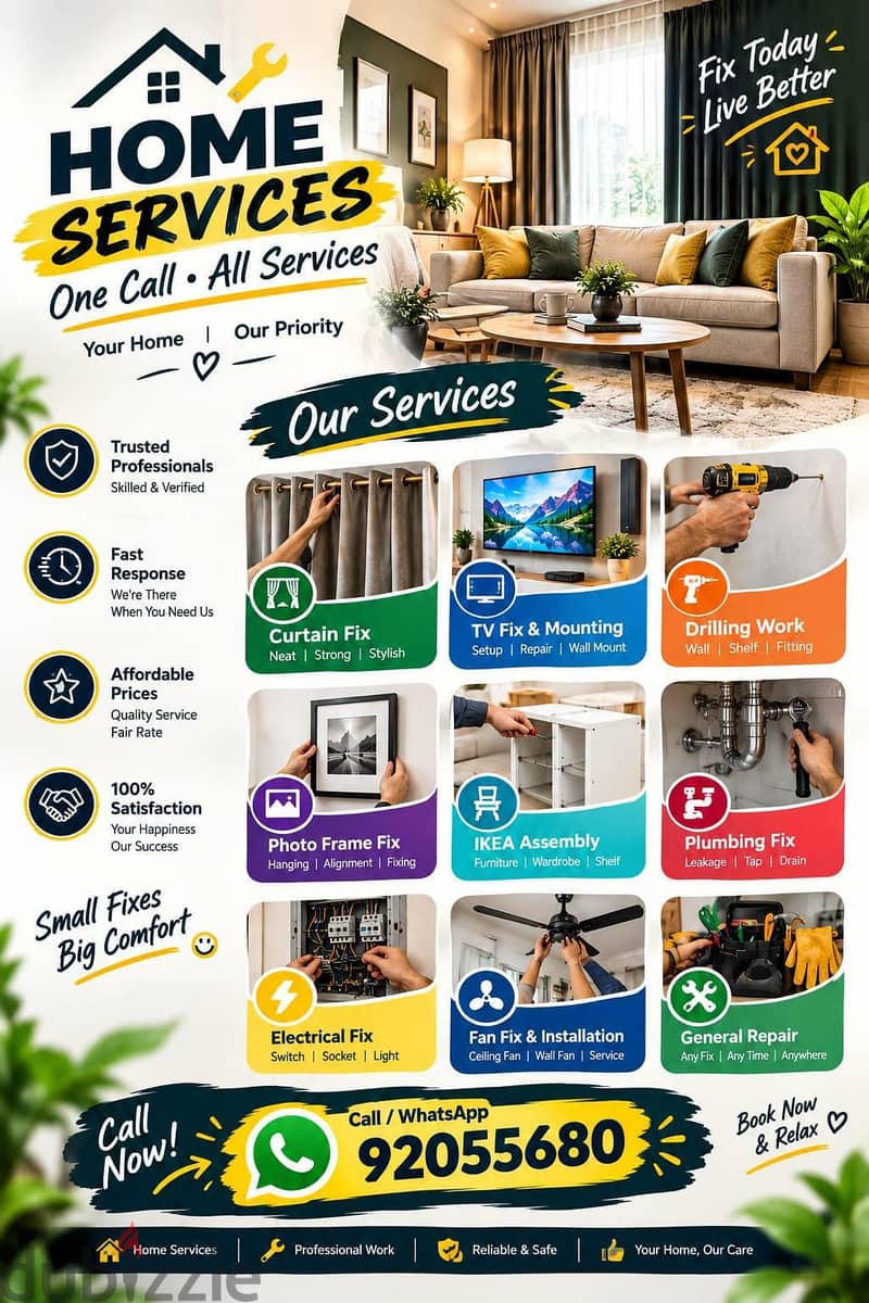 carpenter/plumbing/electrician/door repair all kind home services 2