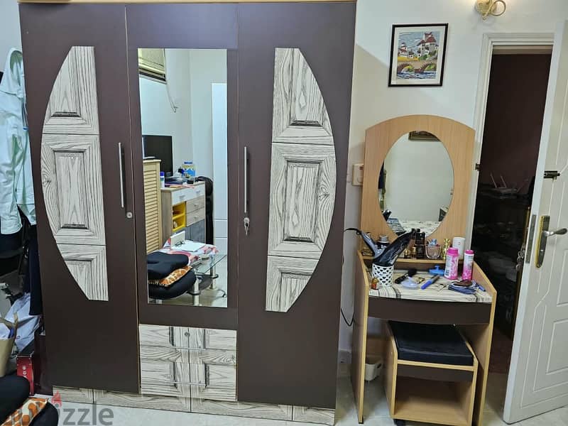 Bedroom set with mattress, cupboard and dressing table 1