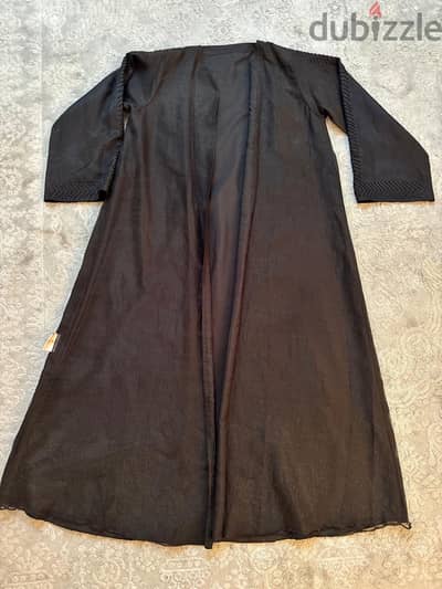 56' Black Open Abaya