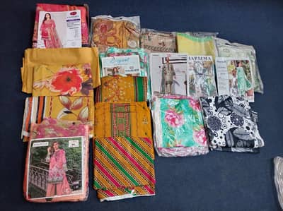​Unstitched Lawn Suits - Different Brands Available