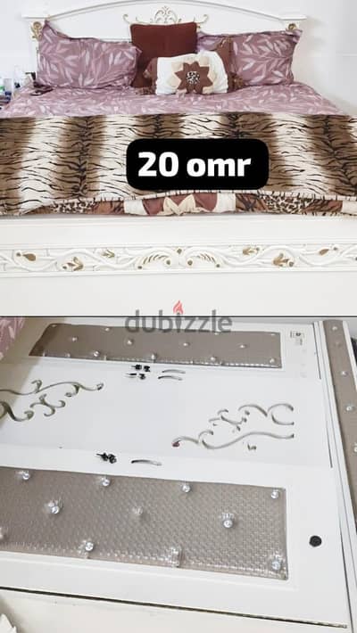 king size Double bed without matteressupboard is for sale  / urgent