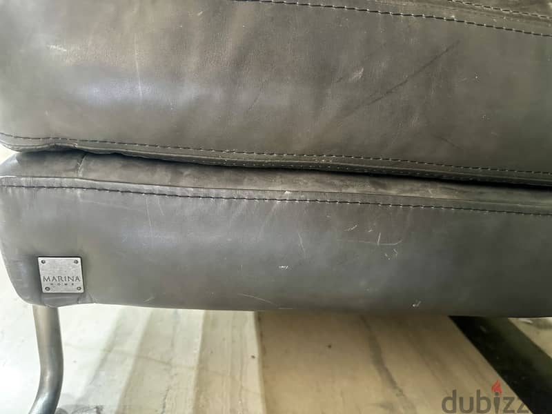 Marina home Exotic leather 2 seater sofa 3