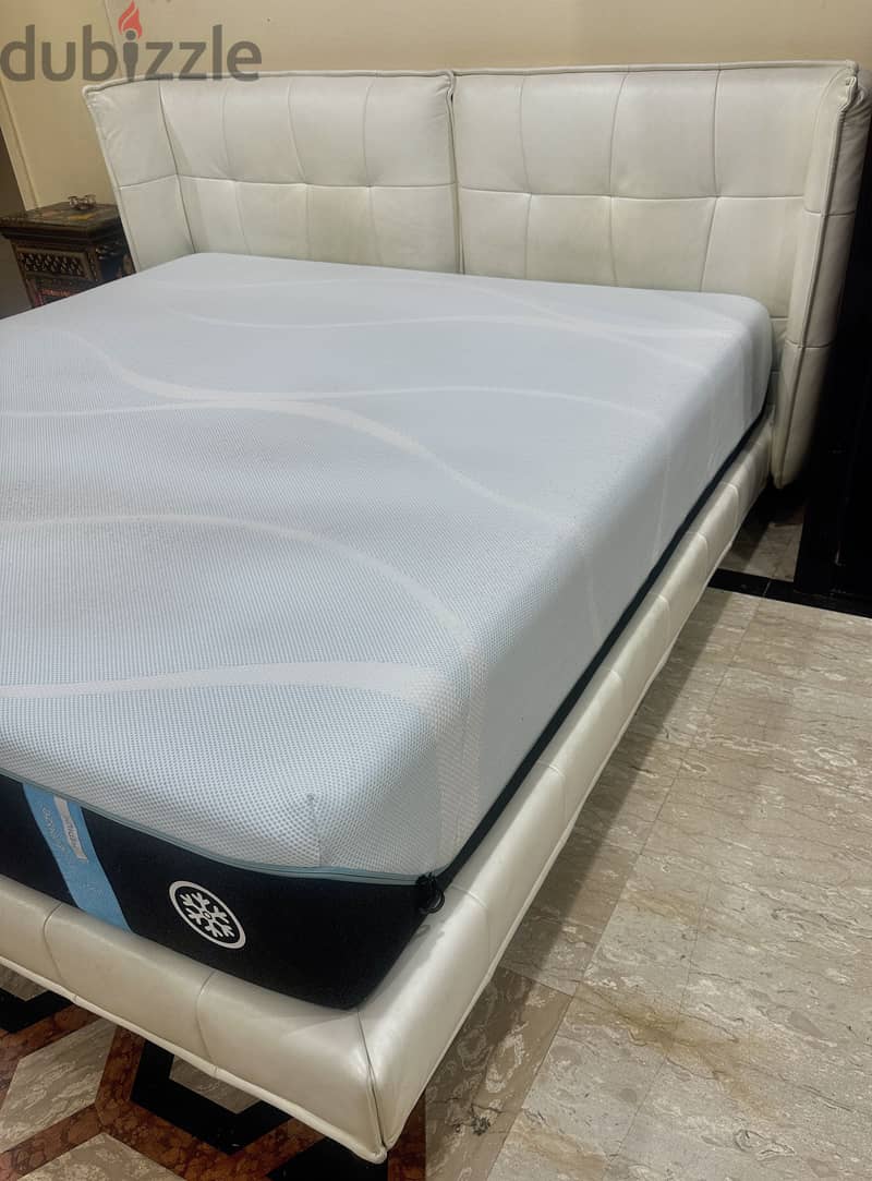 Marina home king leather bed 3