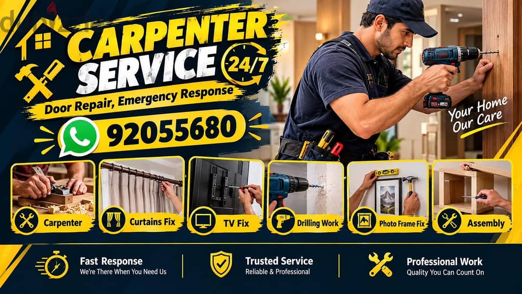 carpenter/furniture,IKEA fix repair/curtain,TV fix in wall/drilling 1