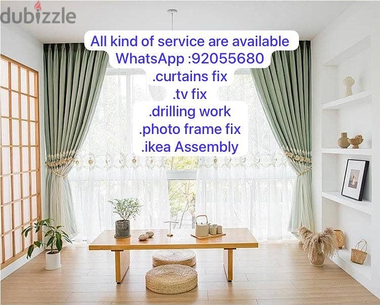 carpenter/furniture,IKEA fix repair/curtain,TV fix in wall/drilling 3