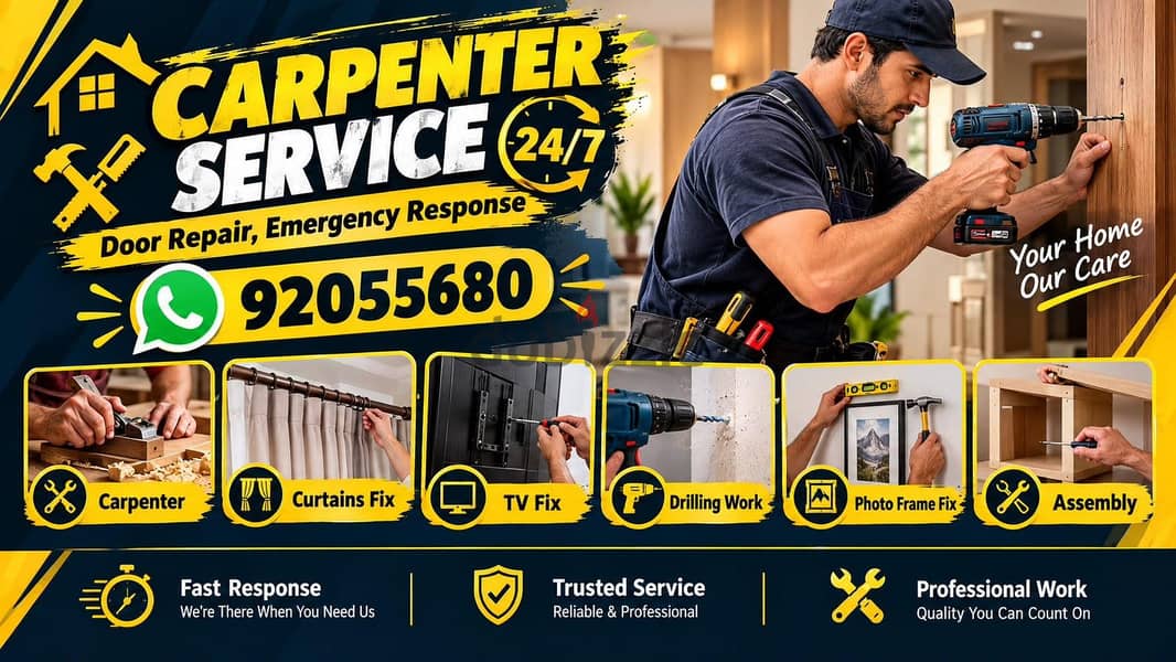 carpenter/furniture,IKEA fix repair/curtain,TV fix in wall/drilling 1