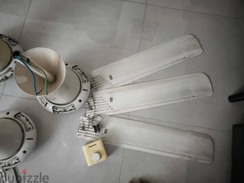 3 Panasonic Ceiling Fans (56-Inch / Model F-56MZ2) – Includes Regulators 1