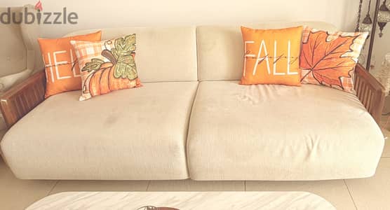 Sofa Set (3+1+1) – Solid Wood Frame