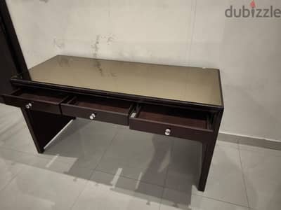 Glass Top Wooden Desk / Multipurpose Table