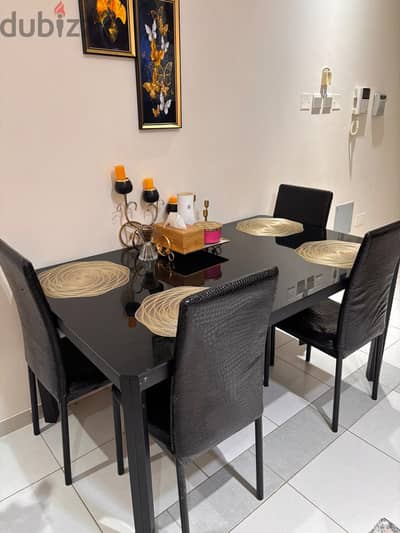 Dining Table with Glass Top