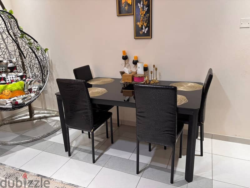 Dining Table with Glass Top 1