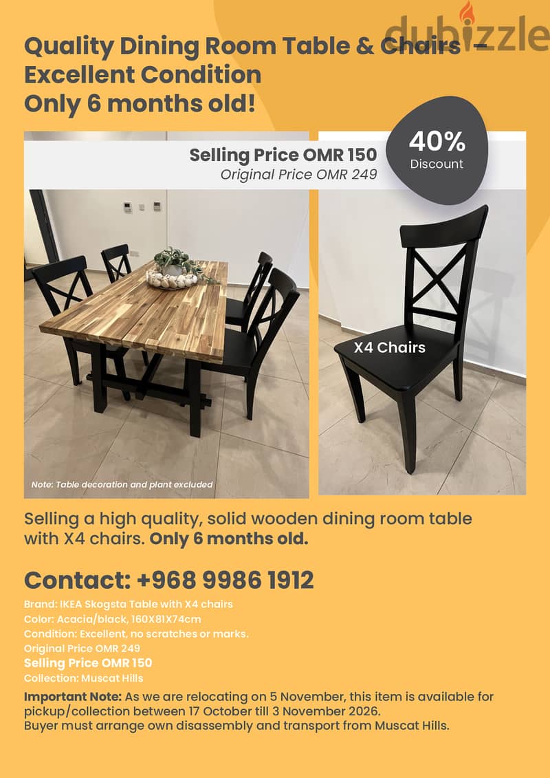 Relocation Sale - 40% discounted prices - Muscat Hills 8