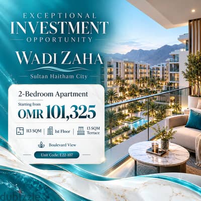 Own a Modern 2-Bedroom Apartment in Sultan Haitham City Starting from Just OMR 101,325!