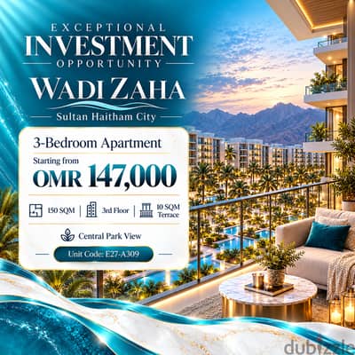  Exclusive Investment Opportunity | 3-Bedroom Apartment in Wadi Zaha