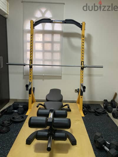 Powertec Rack with Bench Almost New