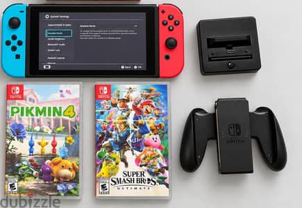 Nintendo Switch + 3 Games + Accessories