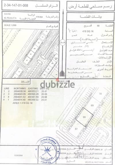 ارض سكنية تجارية للبيع في ولاية صحم -صناعية الفليج