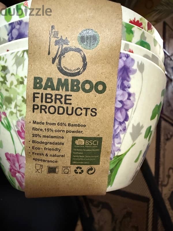 Bambo fibre plates and bowels each pic 500 baisa 2